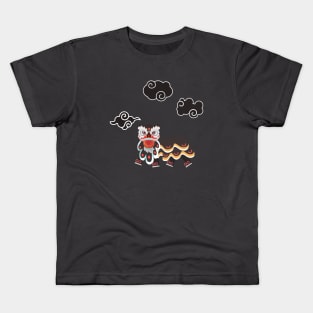 Black chinese lion dance Kids T-Shirt